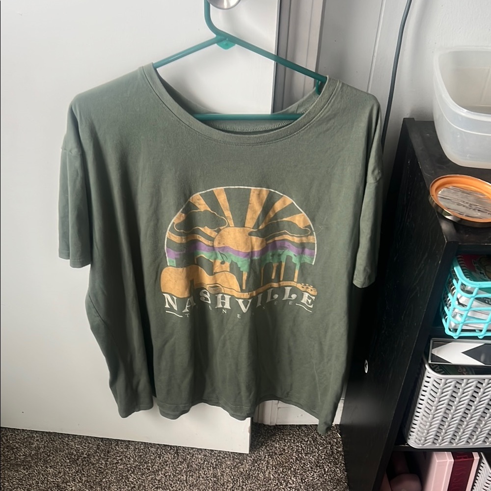 Green Nashville Graphic T-Shirt